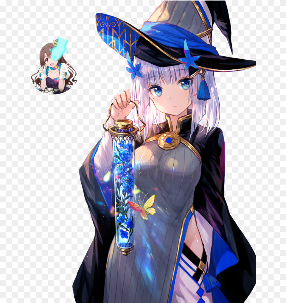 Anime Wizard Vector Free Library Cute Wizard Girl Anime, Adult, Publication, Person, Female Png