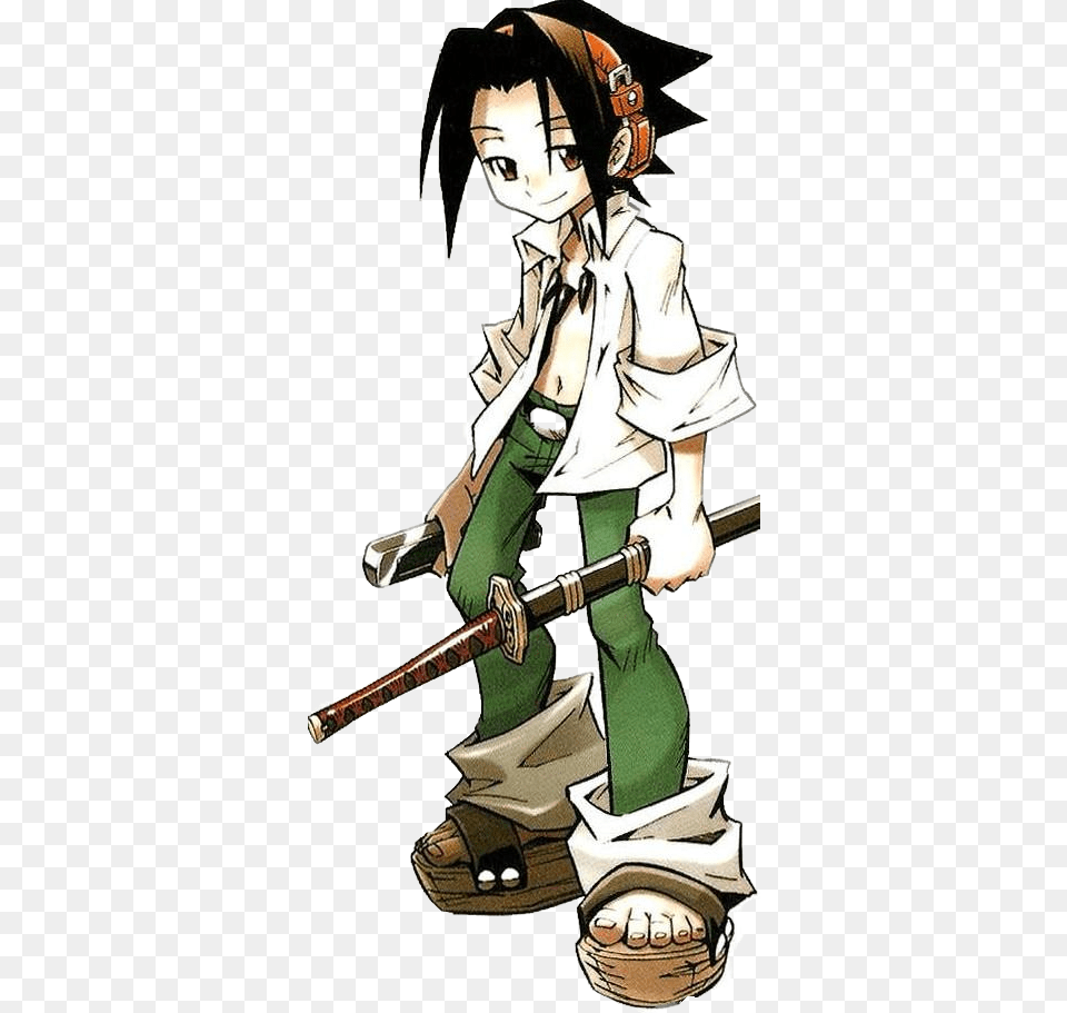 Anime Yoh Asakura And Shaman King Shaman King Yoh Sword, Book, Comics, Publication, Person Png Image