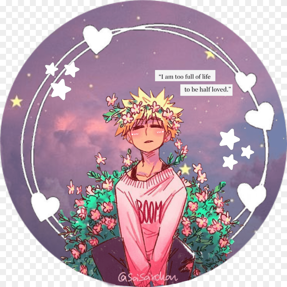 Animeboy Aethetics Pastel Kawaii Cute Flower Crown Anime Boy Edit, Handwriting, Text, Accessories, Jewelry Free Png Download