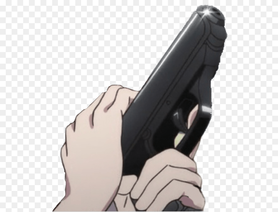 Animegun Sticker By Lixochan Anime Gun In Hand, Firearm, Handgun, Weapon, Adult Free Transparent Png