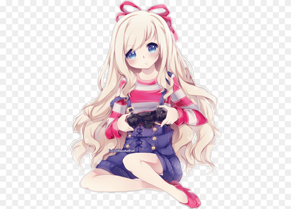 Animes Gamer Cute Anime Girl Vippng Anime Blond Gamer Girl, Book, Comics, Publication, Adult Png Image