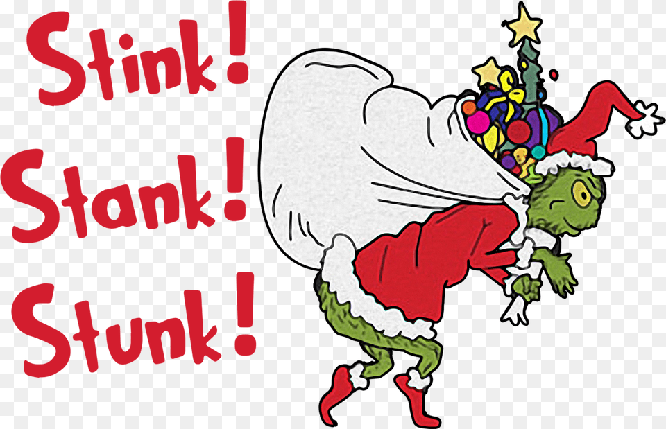 Animet Shirtthe Grinch Santa Stink Stank Stunk Christmas Shirt Cartoon, Baby, Person, Face, Head Png