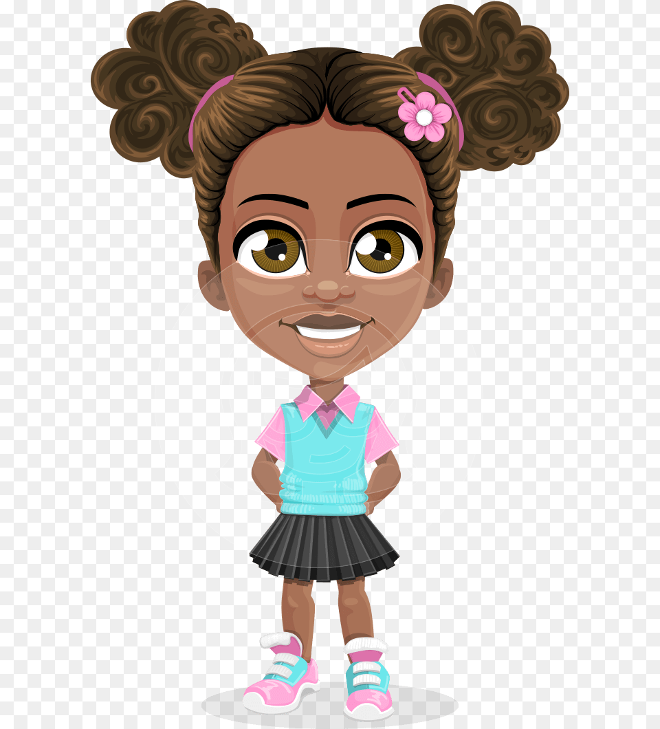 Anita The Playful Little Girl Vector Cartoon Character Graphicmama, Baby, Person, Portrait, Photography Free Transparent Png