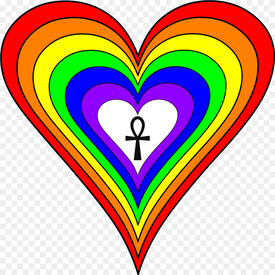 Ankh Rainbow Heart Heart Rainbow Png