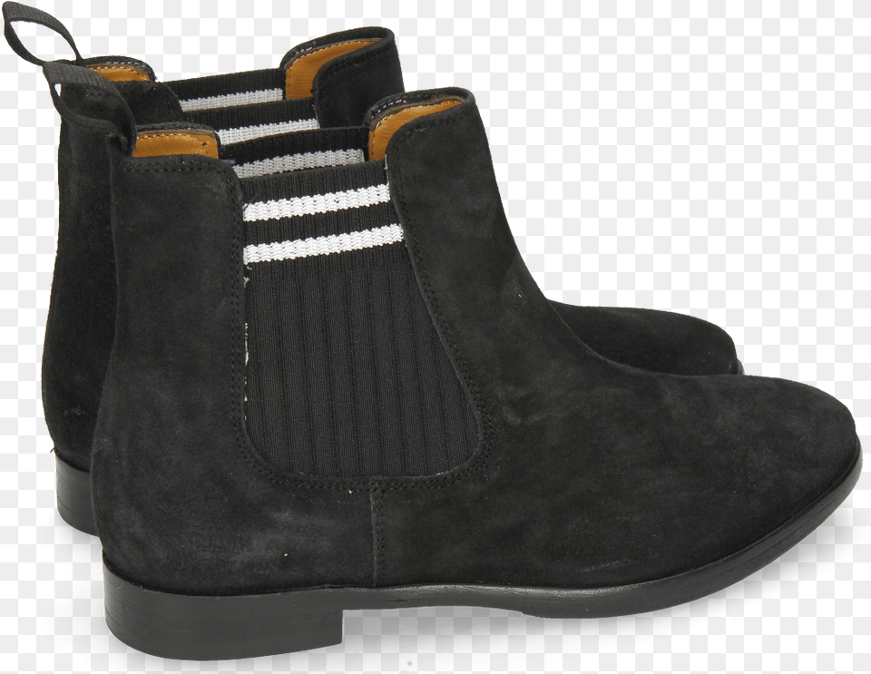 Ankle Boots Daisy 6 Lima Black Elastic Lines White, Clothing, Footwear, Shoe, Suede Free Png Download