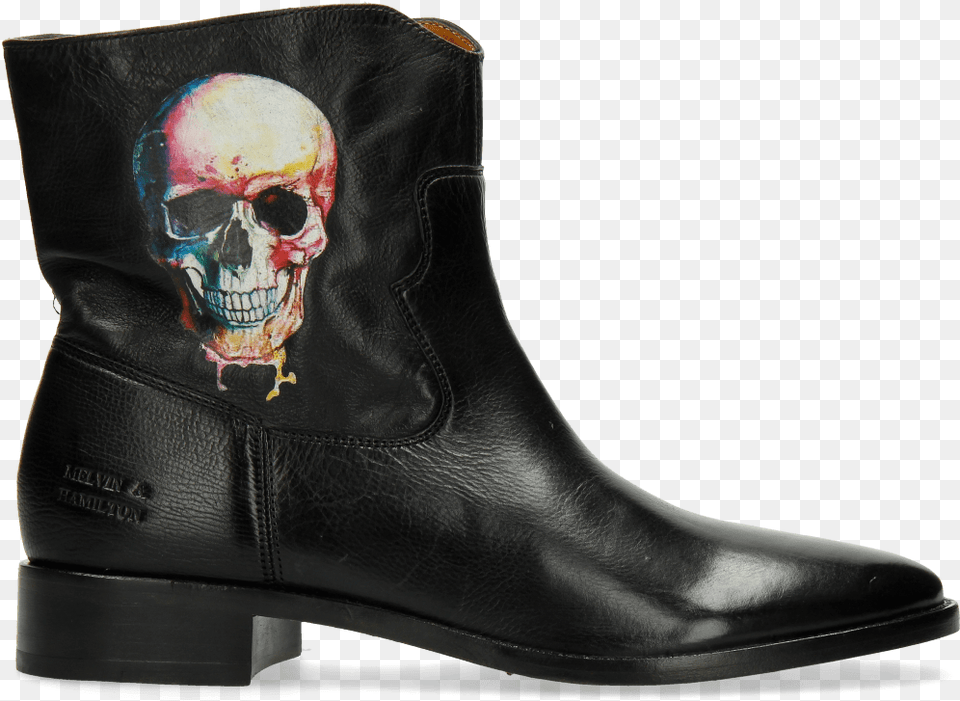 Ankle Boots Jodie 8 Milano Black Screen Shot Skull Cowboy Boot, Clothing, Footwear, Shoe, Baby Png Image