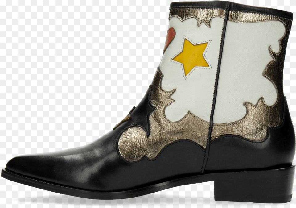 Ankle Boots Marlin 12 Black Gold White Patch Redheart Cowboy Boot, Clothing, Footwear, Shoe, Cowboy Boot Png Image