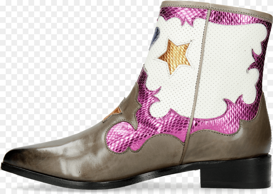 Ankle Boots Marlin 12 Grigio Glitter Fuxia Venice Perfo Cowboy Boot, Clothing, Footwear, Shoe, Cowboy Boot Free Png