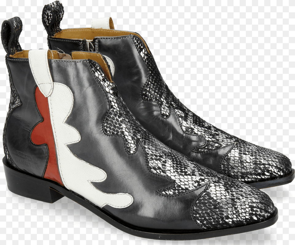 Ankle Boots Marlin 7 Snake Silver Black London Fog Chelsea Boot, Clothing, Footwear, Shoe, Cowboy Boot Free Png