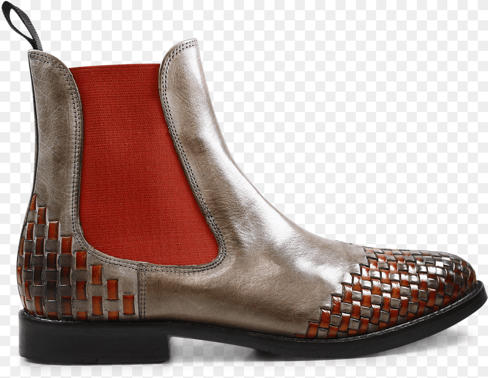 Ankle Boots Molly 10 Smoke Interlaced Orange Elastic Chelsea Boot, Clothing, Footwear, Shoe Free Png Download