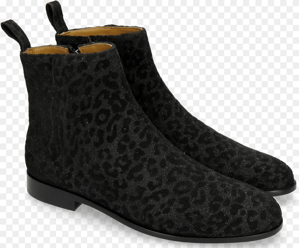 Ankle Boots Susan 43 Leo Glitter Black Chelsea Boot, Clothing, Footwear, Shoe, Suede Png