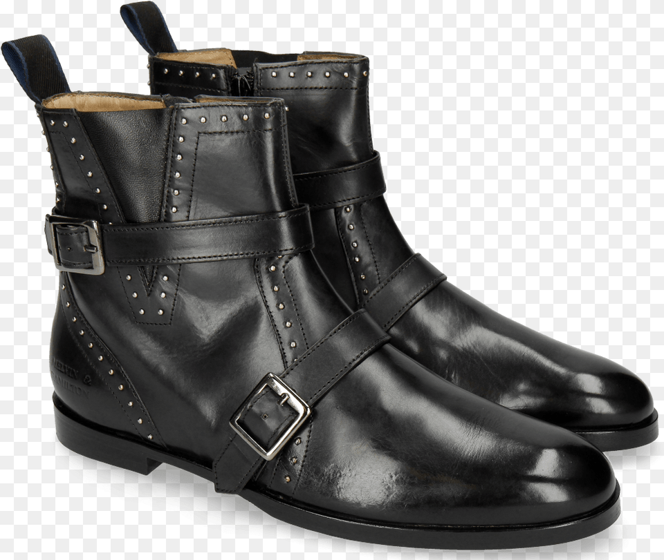 Ankle Boots Susan 54 Black Nappa Black Straps Rivets Susan 54 Melvin Und Hamilton, Clothing, Footwear, Shoe, Boot Free Png