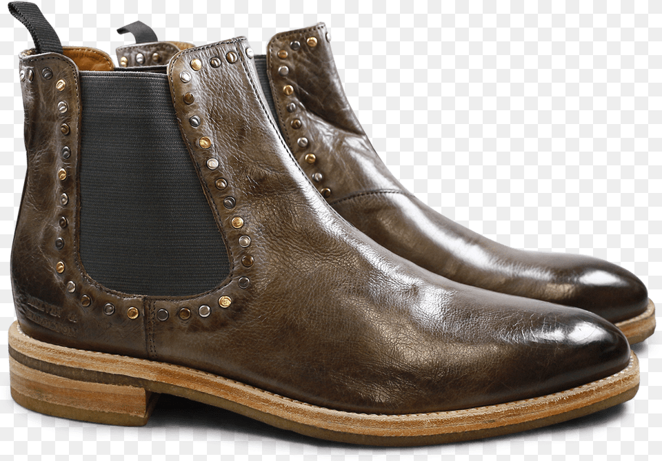 Ankle Boots Tom 2 Milano Morning Grey Rivets Mixed Chelsea Boot, Clothing, Footwear, Shoe Free Png Download