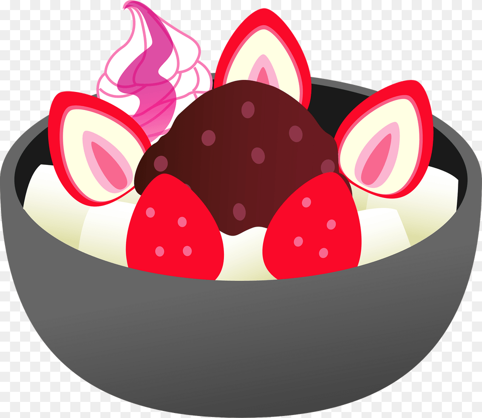 Anmitsu Japanese Dessert Clipart, Cream, Food, Ice Cream, Berry Png Image