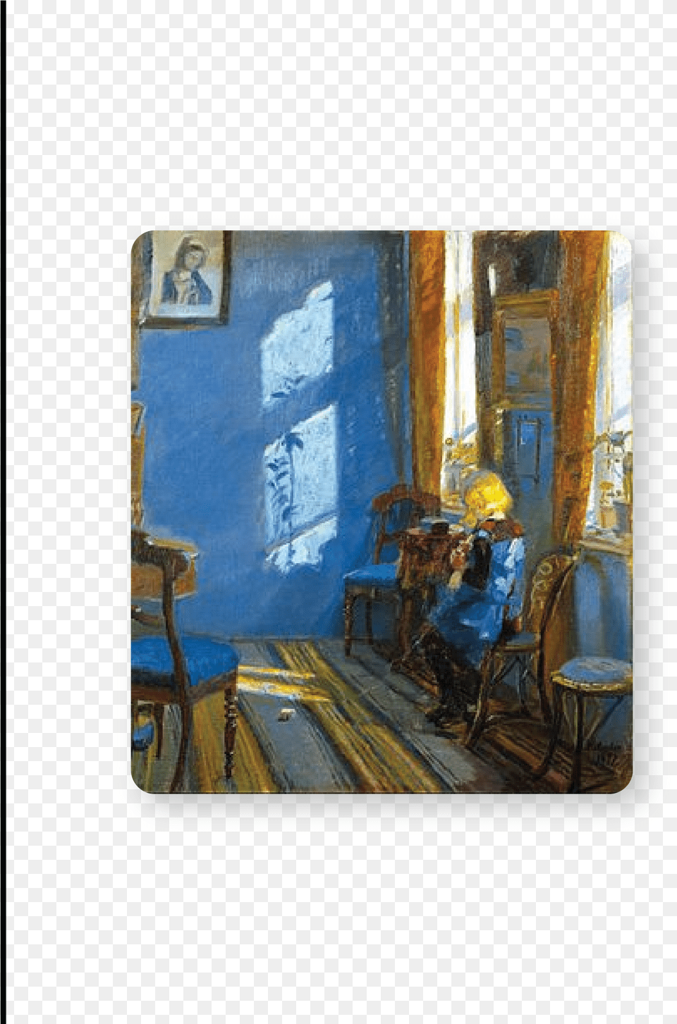 Anna Ancher Sunlight In The Blue Room, Art, Painting, Chair, Furniture Png