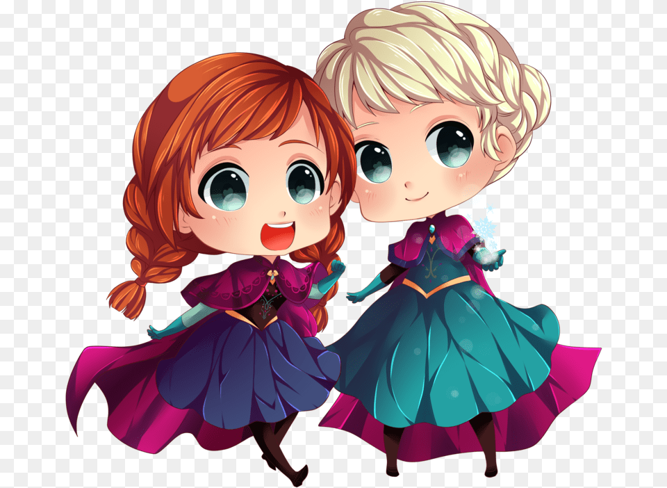 Anna And Elsa Chibi Elsa And Anna, Book, Comics, Publication, Baby Free Transparent Png