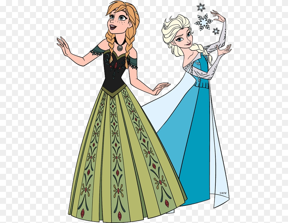Anna And Elsa Elsa And Anna Colored, Fashion, Gown, Dress, Formal Wear Free Transparent Png