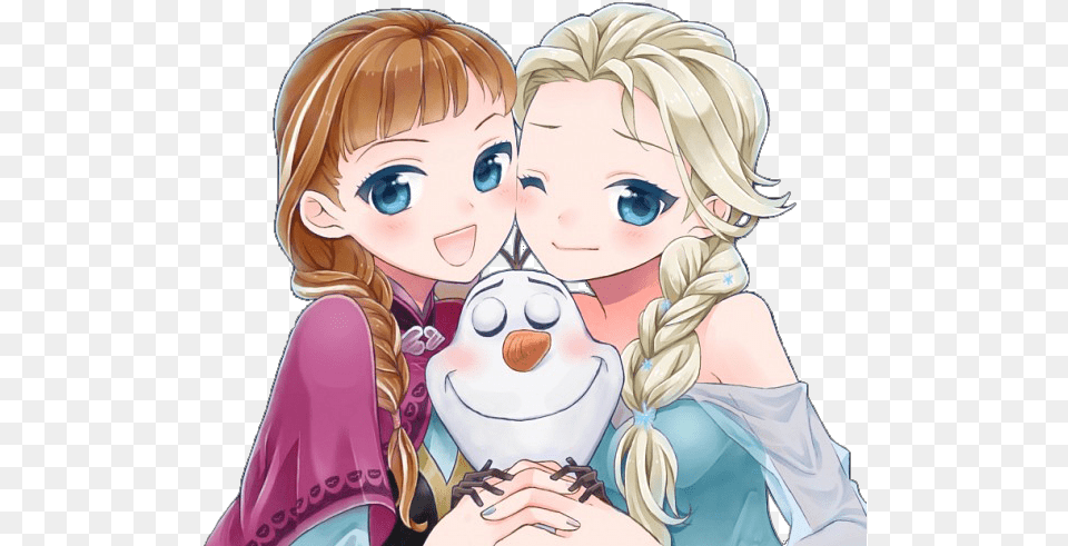 Anna Elsa And Olaf By Natsi90 D7vxsjf Frozen Elsa Anna Anime, Book, Comics, Publication, Baby Free Transparent Png