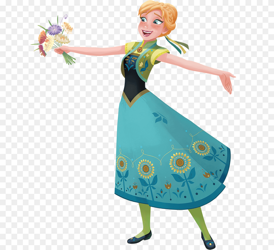 Anna Frozen Fever, Clothing, Dress, Adult, Person Png Image