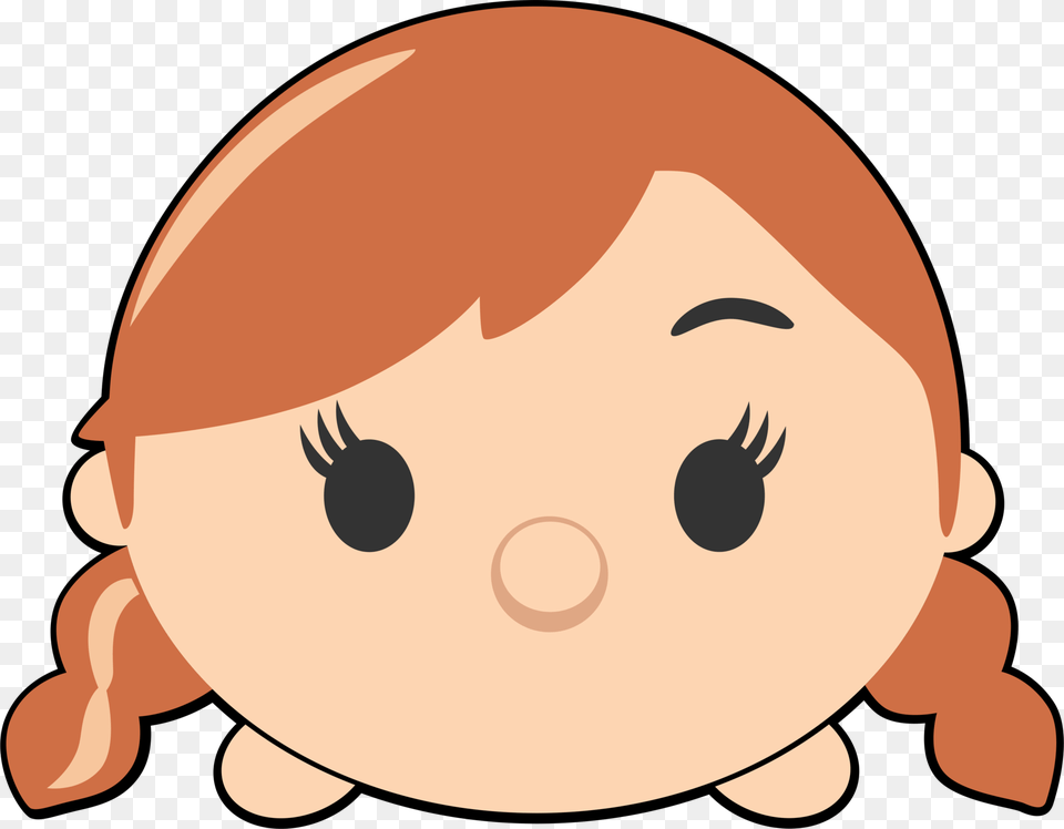 Anna Frozen Tsum Tsum, Plush, Toy, Face, Head Free Png Download