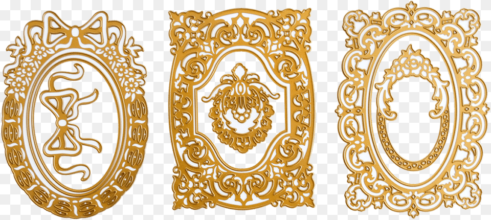 Anna Griffin Fancy French Dies, Gold, Pattern, Accessories, Jewelry Png Image