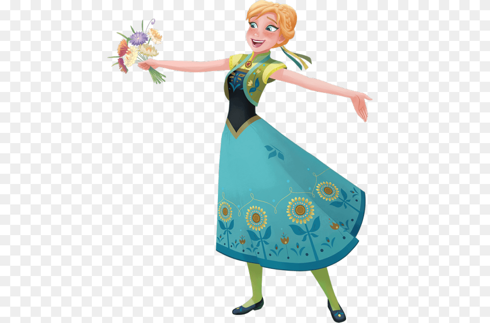 Anna In Frozen Fever Frozen Fever Frozen Anna, Clothing, Dress, Adult, Person Free Transparent Png