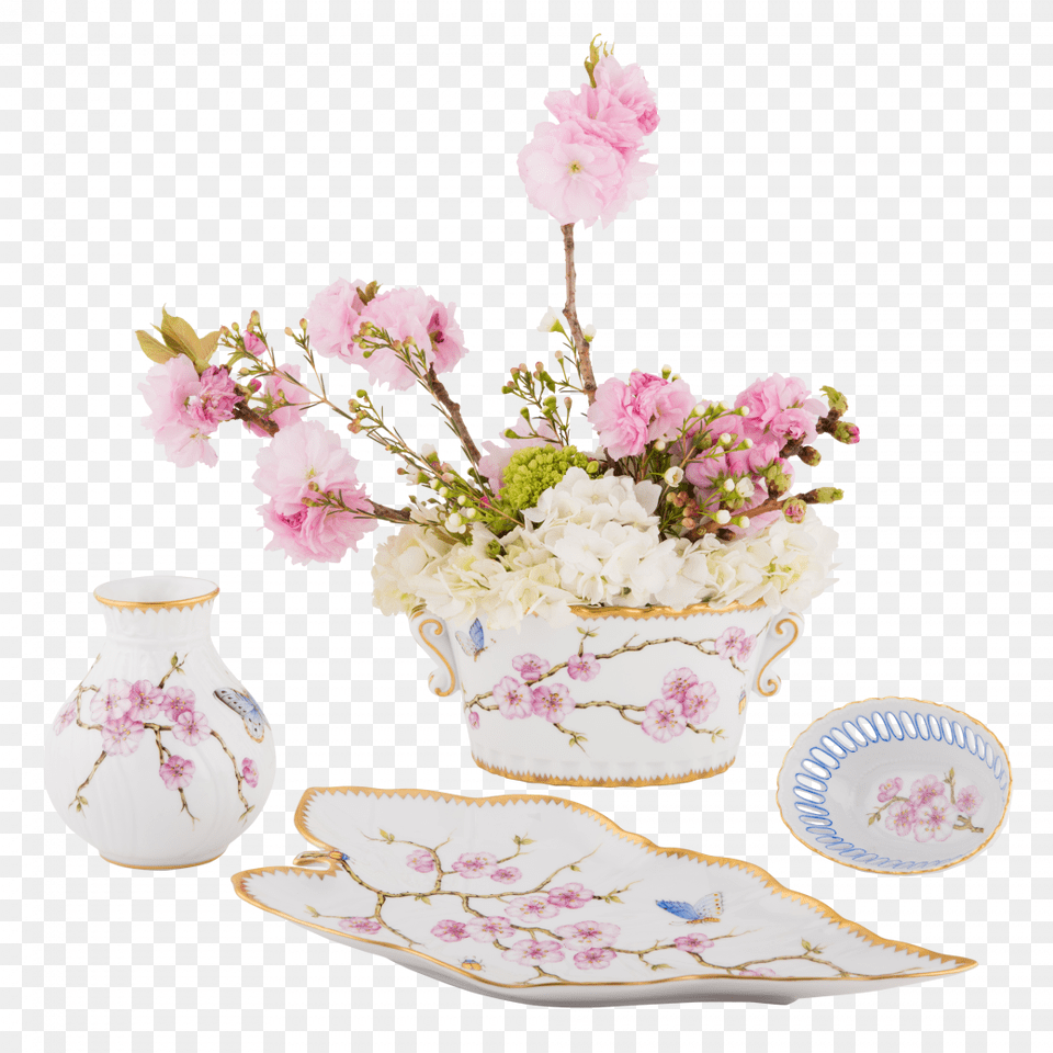 Anna Weatherley Cherry Blossom Collection Artificial Flower, Pottery, Plant, Flower Arrangement, Pattern Png