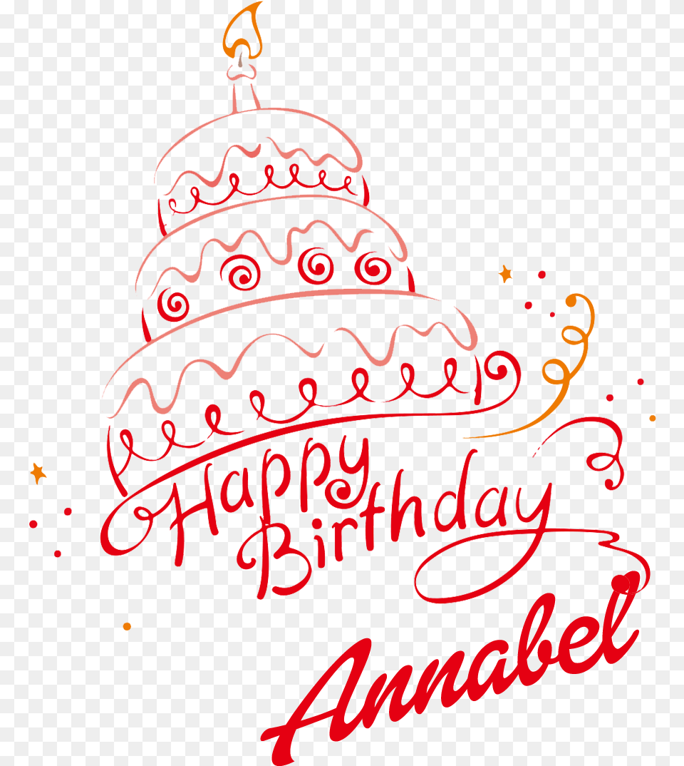 Annabel Happy Birthday Vector Cake Name Illustration, Text Free Png Download