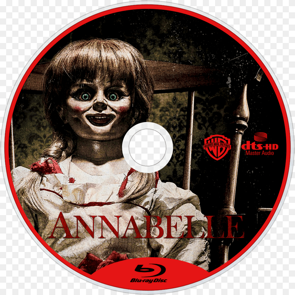 Annabelle Bluray Disc Image Annabelle Creation Blu Ray Label, Child, Disk, Female, Girl Free Transparent Png