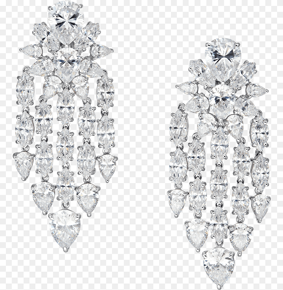 Annabelle Omega Statement Clip Earrings Large Faux Diamond Chandelier Earrings, Accessories, Earring, Gemstone, Jewelry Free Png