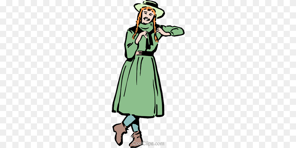 Anne Of Green Gables Royalty Vector Clip Art Illustration, Person, Clothing, Costume, Face Free Transparent Png