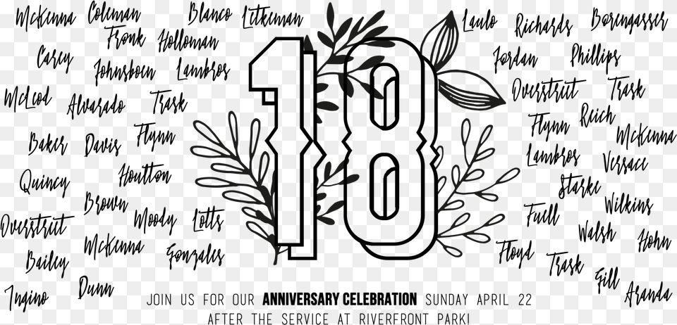 Anniversary Celebration Illustration, Art, Stencil, Blackboard Free Png Download