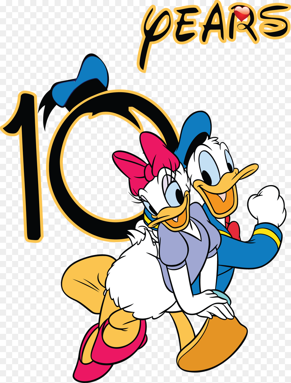 Anniversary Disney Shirts Donald And Daisy Couples, Cartoon, Book, Comics, Publication Free Png