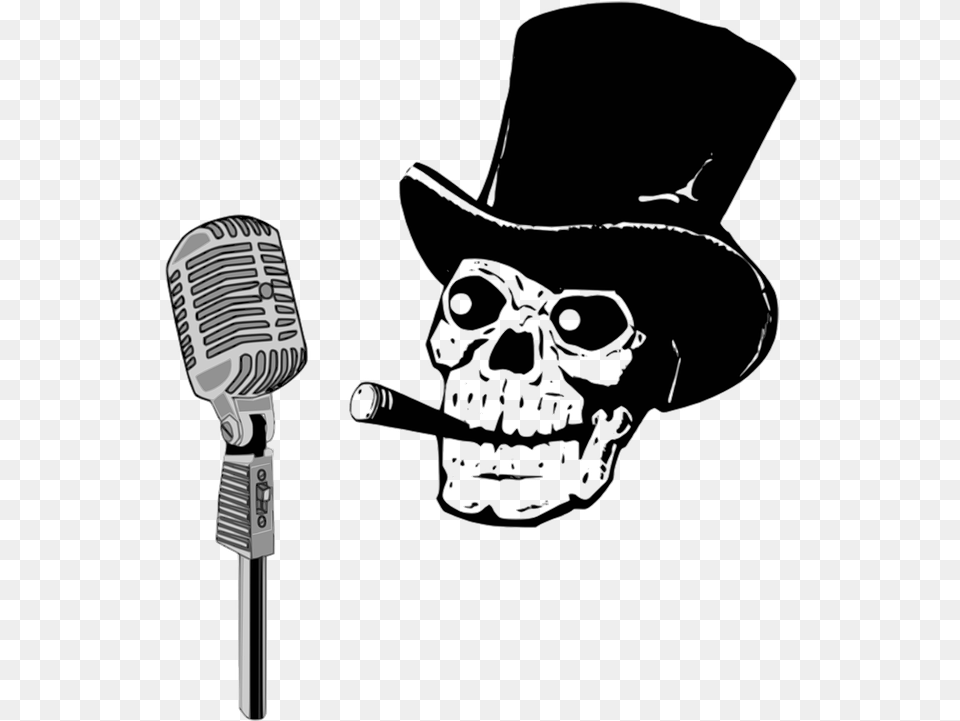 Announcer Humor Music Vector Graphic On Pixabay Musik Skelett, Microphone, Electrical Device, Clothing, Hat Free Png