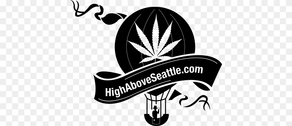 Announcing High Above Seattle Marijuana Pot Leaf Car Or Truck Window Laptop Decal, Stencil, Logo, Sticker, Smoke Pipe Png Image