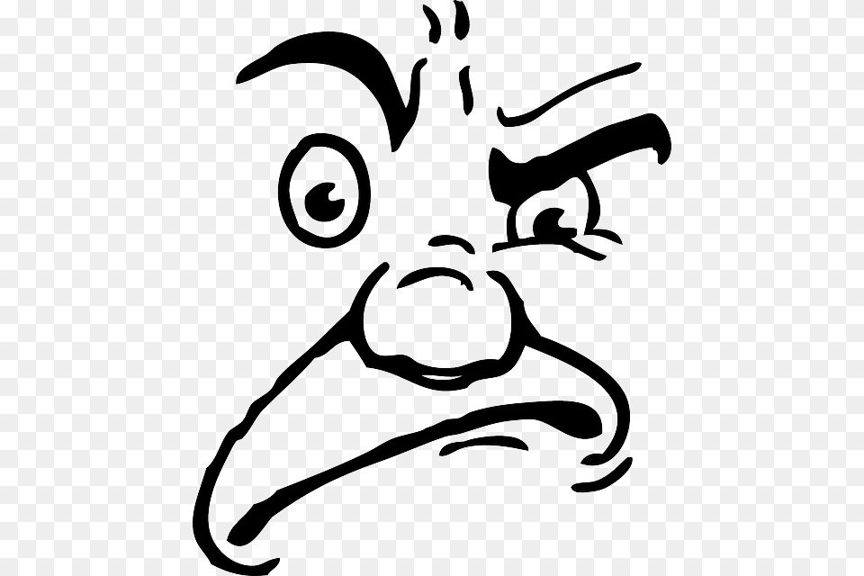Annoyed Face Pictures Angry Images Found Clipart Sneer, Animal, Beak, Bird, Stencil Png