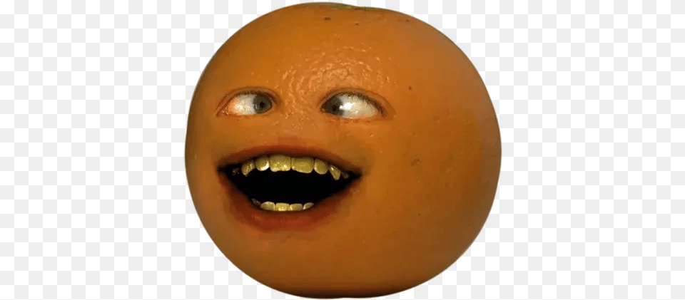 Annoying Orange Whatsapp Stickers Orange Smile, Head, Person, Face, Plant Png
