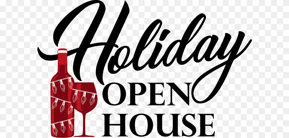 Annual Holiday Open House Logo Illustration, Alcohol, Beverage, Glass, Liquor Free Png Download