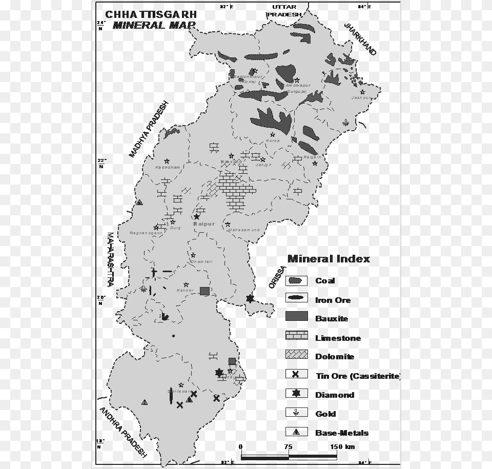 Annual Mineral Produce Worth Industrial Map Of Chhattisgarh, Chart, Plot, Atlas, Diagram Png