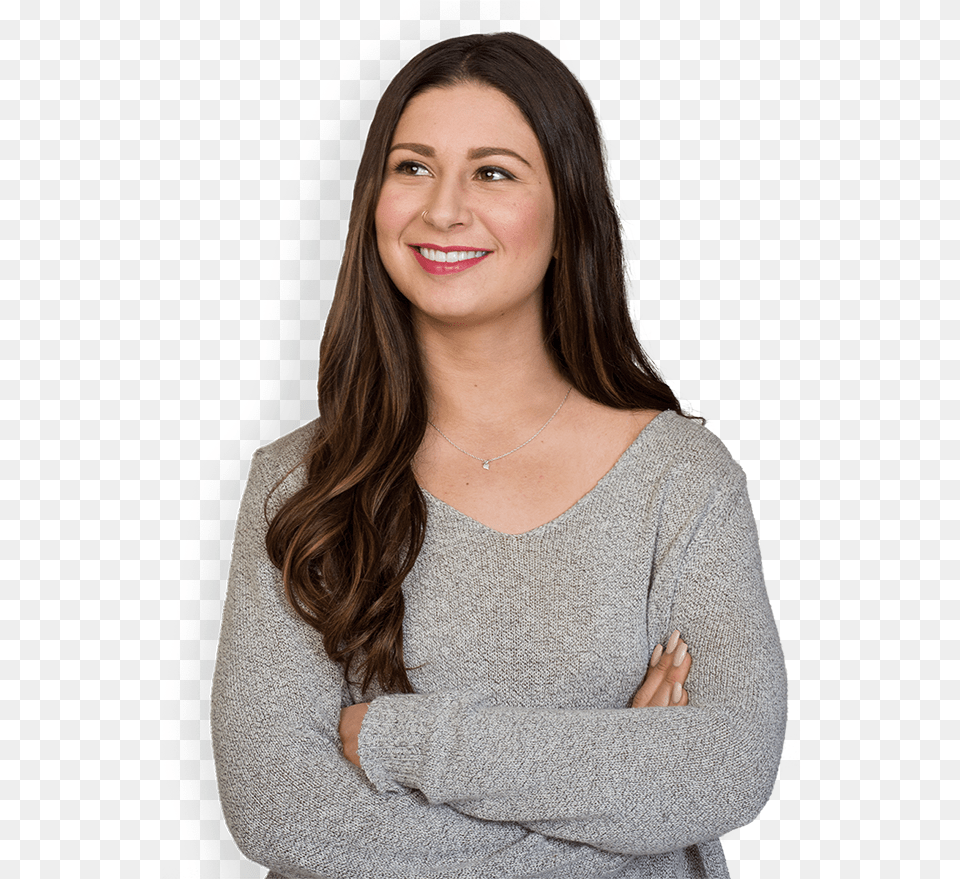 Annual Review Girl, Adult, Sweater, Smile, Sleeve Png Image