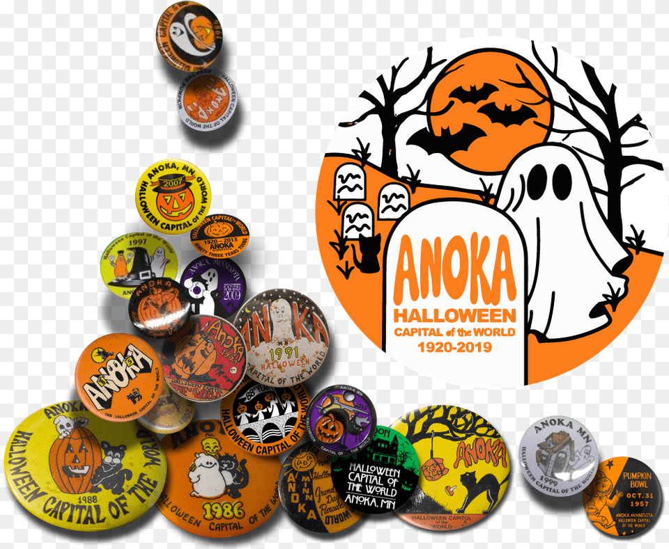 Anoka Halloween Past Year Buttons, Badge, Logo, Symbol, Sticker Png Image