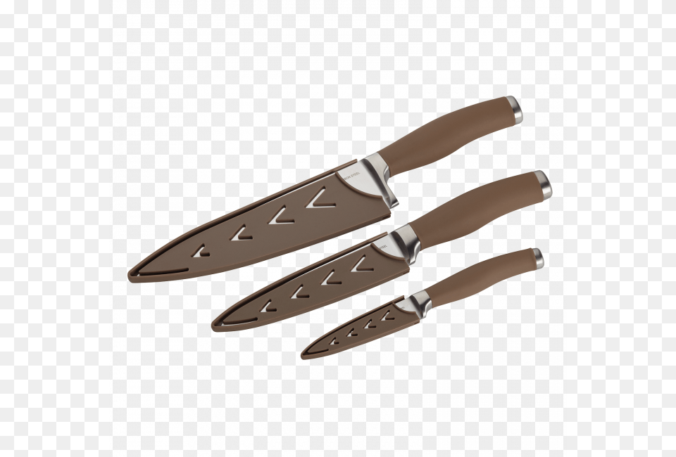 Anolon Suregrip 3 Piece Bronze Chef Knife Set Anolon Cutlery Steel Knife Set, Blade, Weapon, Dagger Free Png Download