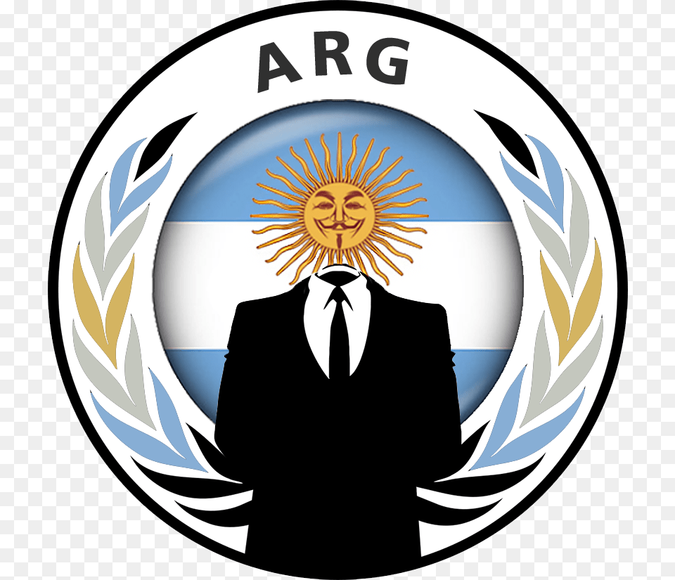 Anonymous Argentina Ethical Hacking Logo, Symbol, Emblem, Person, Man Png