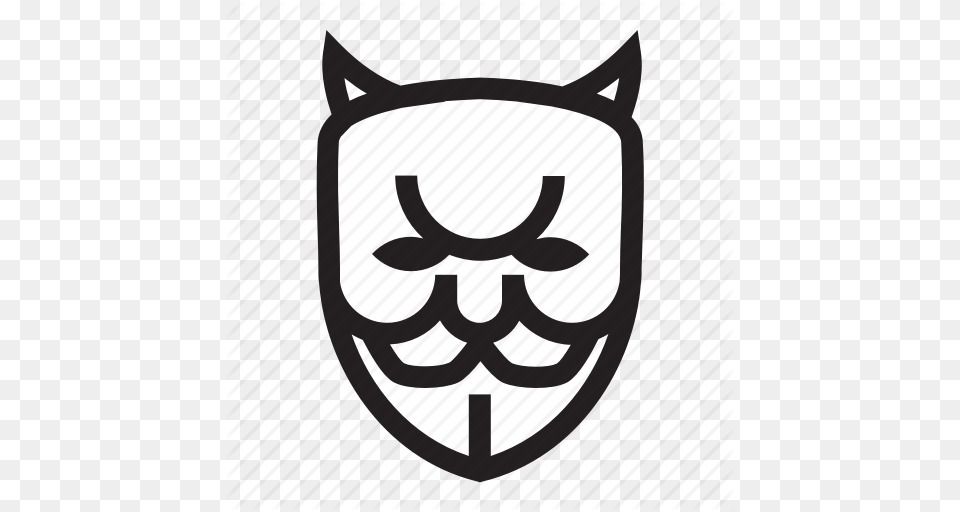 Anonymous Bad Devil Emoticon Hacker Icon, Armor, Shield Png Image