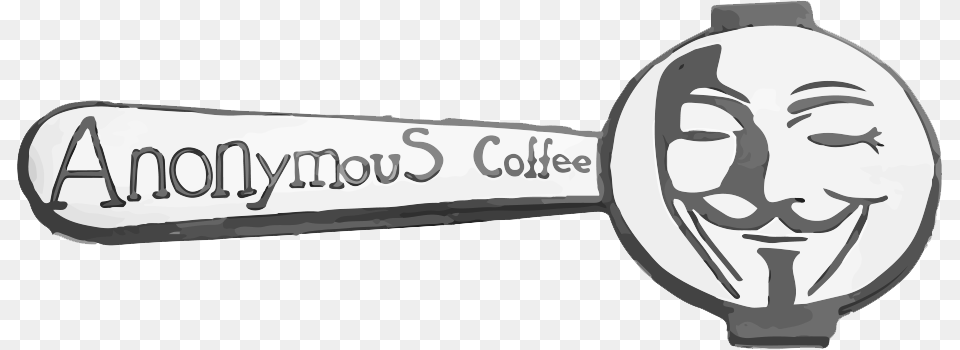 Anonymous Coffee Art Logo Anonymous Background, Cutlery, Spoon, Face, Head Png Image