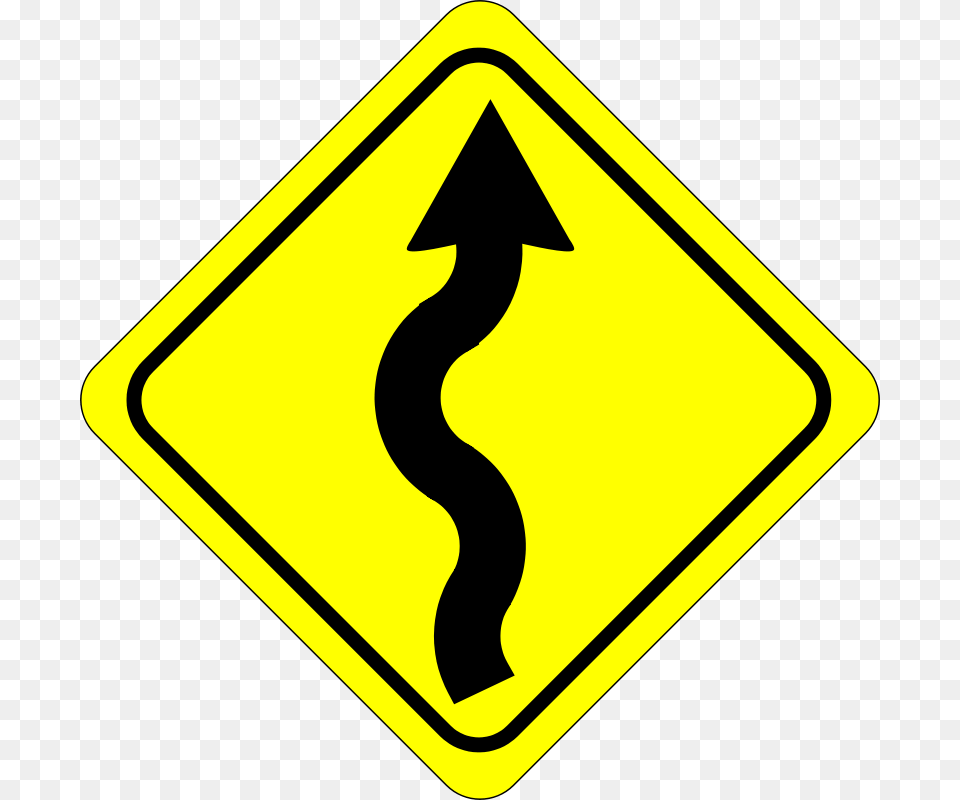 Anonymous Curves Ahead Sign, Symbol, Road Sign, Blackboard Png Image