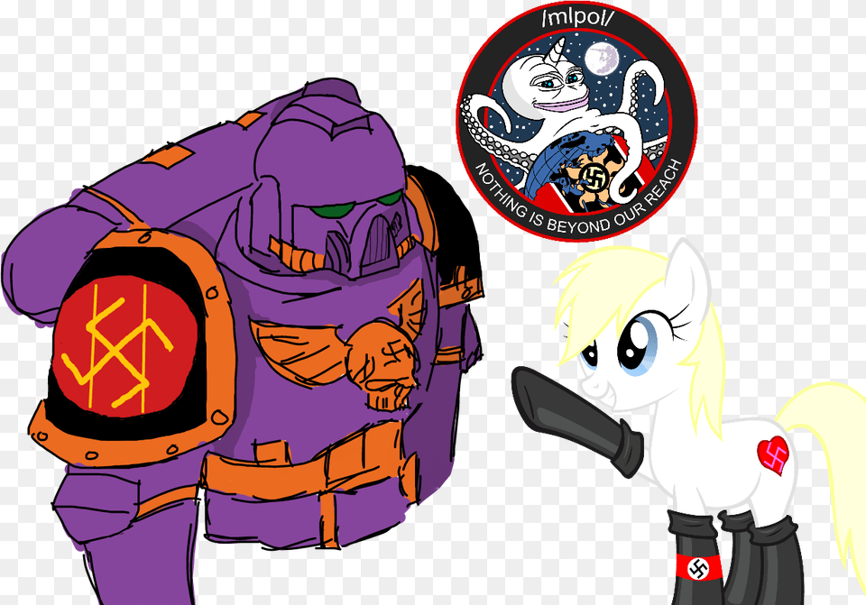 Anonymous Earth Pony Edit Emblem Heil Mlpol Warhammer Swastika, Publication, Book, Comics, Person Png