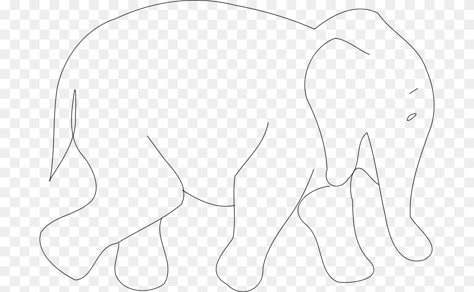 Anonymous Elephant Outline, Gray Free Png