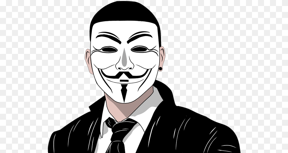Anonymous Hacker, Head, Man, Male, Stencil Free Png