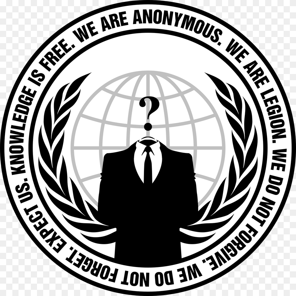 Anonymous Logo, Emblem, Symbol, Adult, Male Free Png
